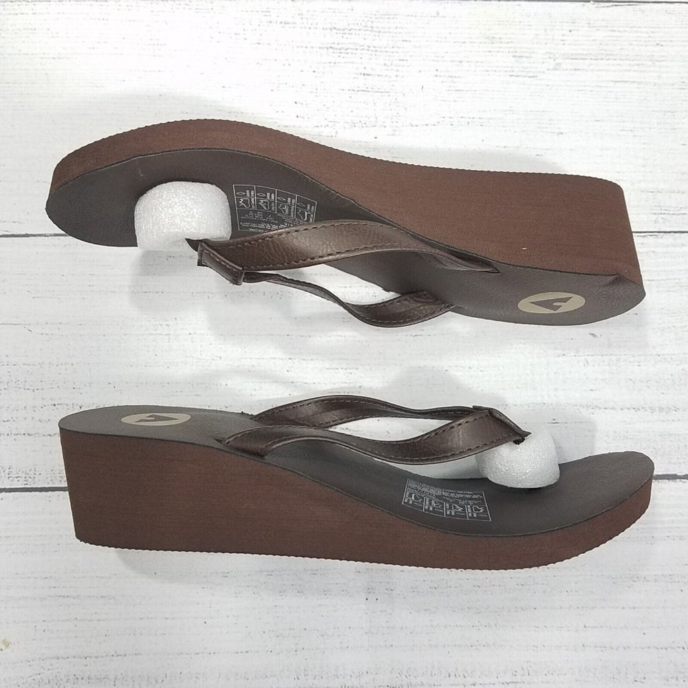 Airwalk Reel Wedge Women's Flip Flop Sandals Size 7 - Brown - Picture 3 of 6